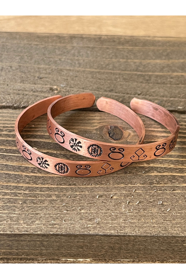 2 handmade copper bracelets, adjustable size 2-piece copper bracelet