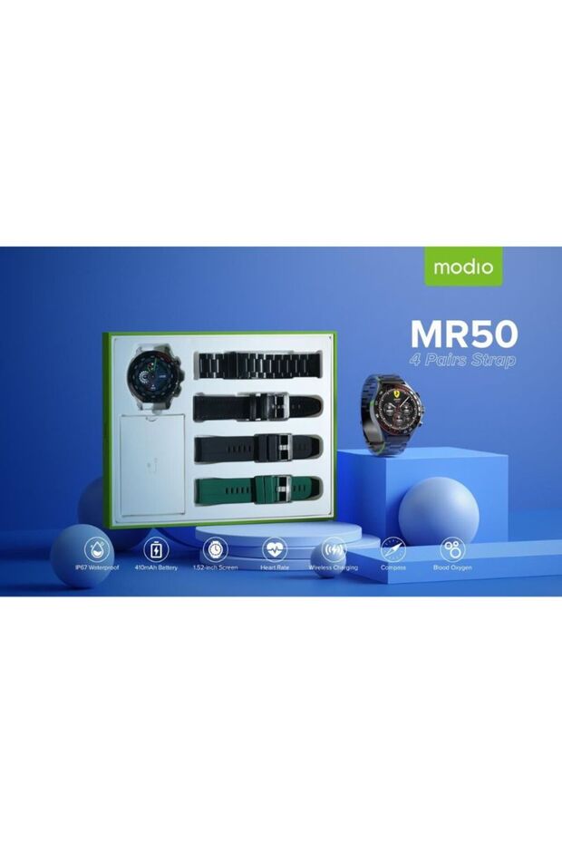 ساعة ذكية MR50 مع أربعة أحزمة - 5