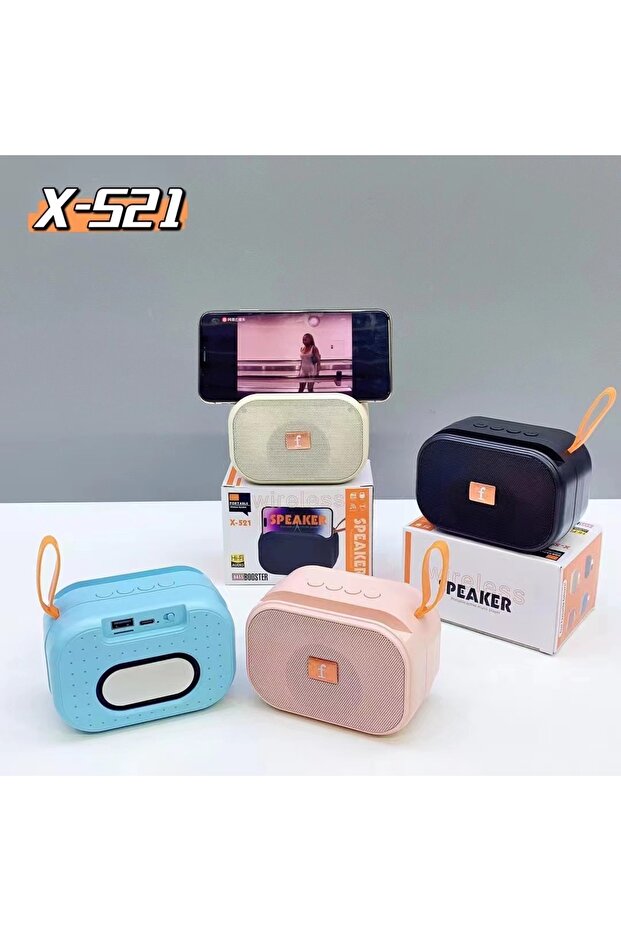 مكبر صوت لاسلكي X521 بتقنية بلوتوث، منفذ USB، منفذ بطاقة SD، وراديو FM