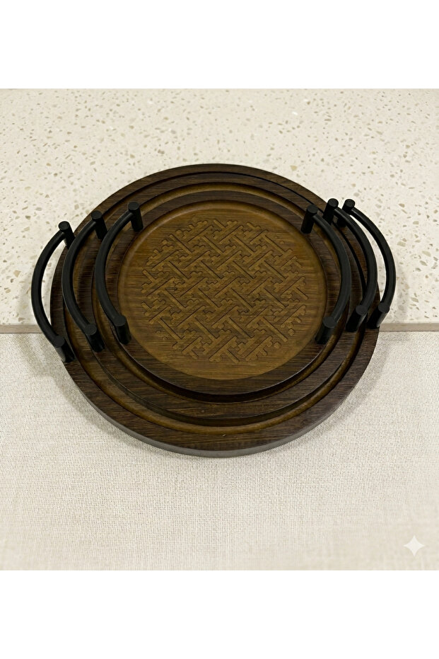 طقم صواني تباسي تقديم متعدد الاستخدامات بتصميم فاخر - 5