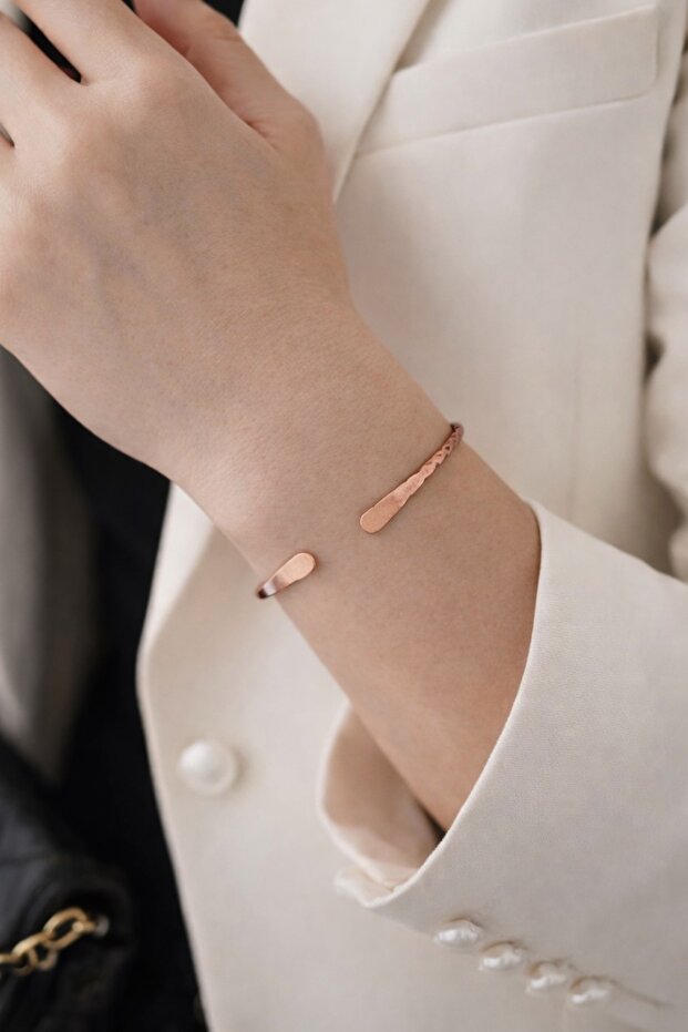 Pure Copper Honeycomb Patterned Handmade Bracelet – Oxidized Adjustable Bracelet | Men & Women