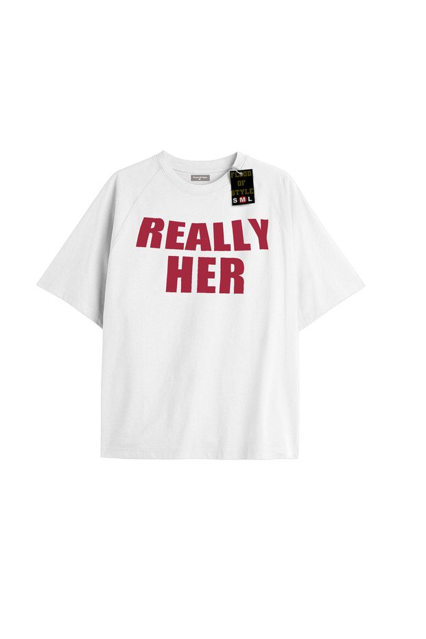 White Oversized T-Shirt Reallyher Special Design