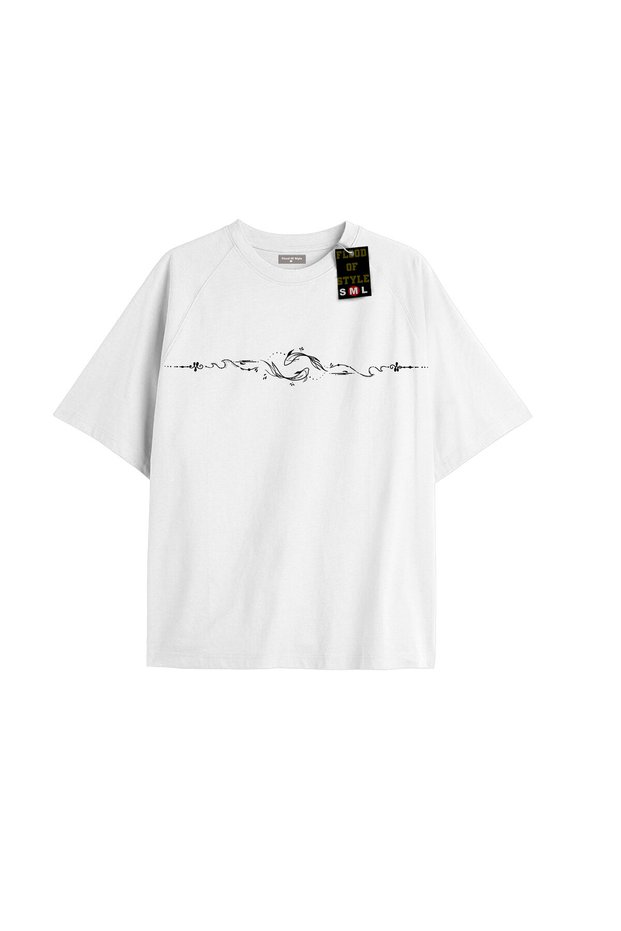 White Oversized T-Shirt Fish Special Design