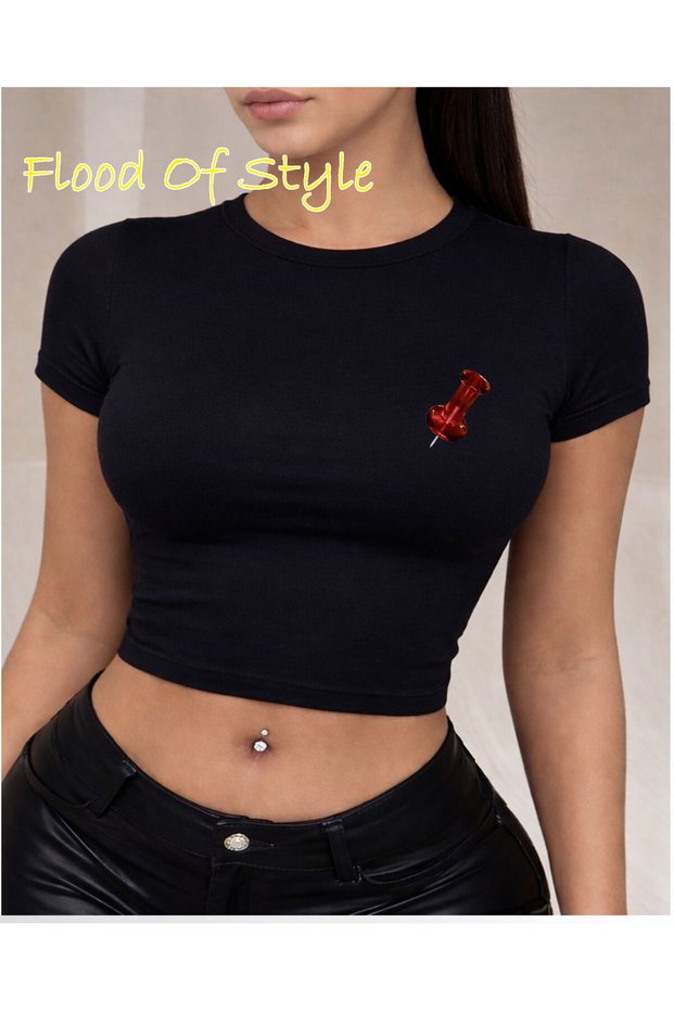 Black Babby Tee with Needle Special Design