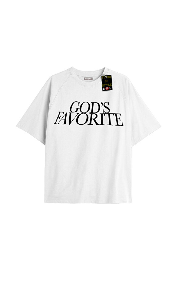 White Oversized T-Shirt Gods Favorite Custom Design