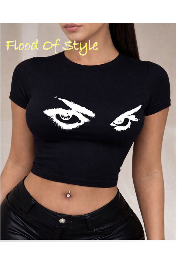 Black Babby Tee Hard Gaze Special Design