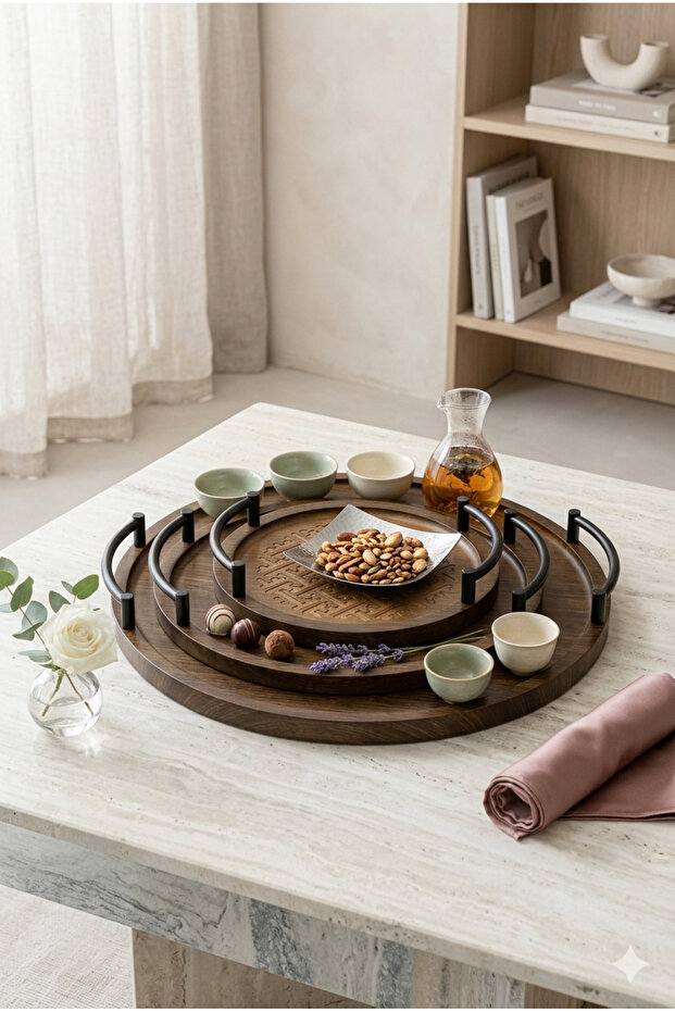 طقم صواني تباسي تقديم متعدد الاستخدامات - 2