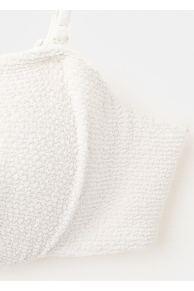 Dokulu bandeau bikini üstü - 5