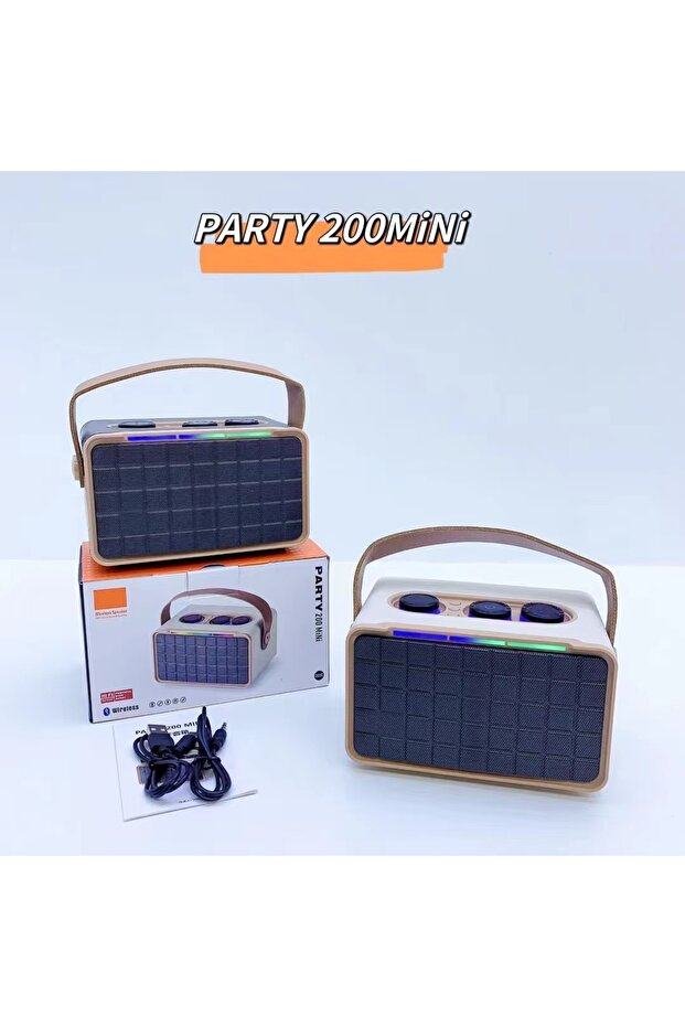 مكبر صوت بلوتوث لاسلكي صغير AS 200 - خرج طاقة 10 واط، بطارية 1200 مللي أمبير، مقابض تحكم متعددة - 3