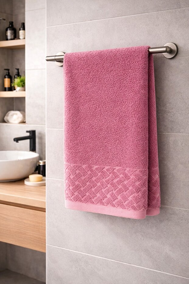 Partial Velvet Large Bath Towels 90X150 cm | Soft-Textured | Absorbent & Comfortable | Daily Use