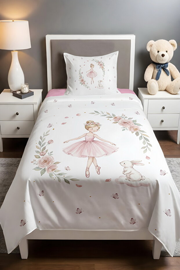 Floral Ballerina Patterned Single Baby Kids Piqué Set
