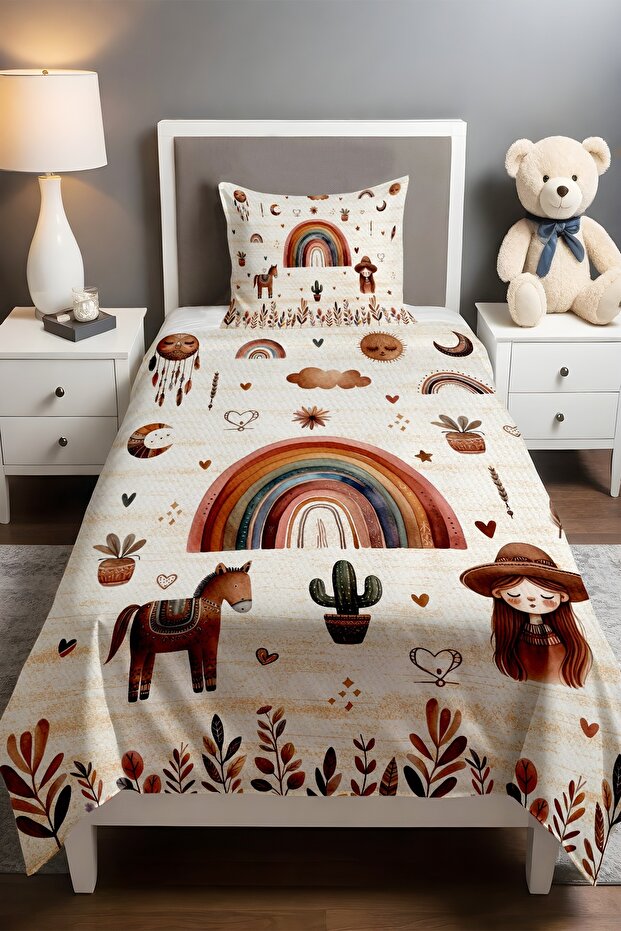 Desert Tale Patterned Single Baby Kids Piqué Set