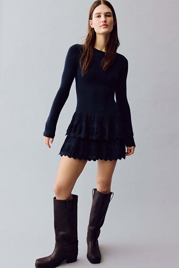 Tiered-skirt dress