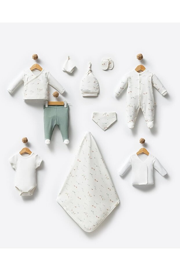 Safari Collection 10-Piece Hospital Discharge Set - 100% Organic Cotton