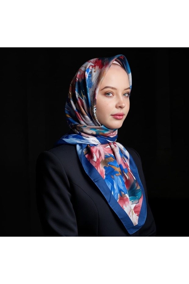 Mavi Pembe Eşarp - 1