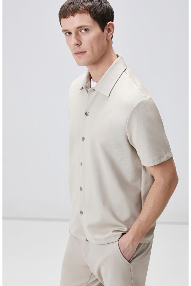 Bej Dış Gömlek - 4