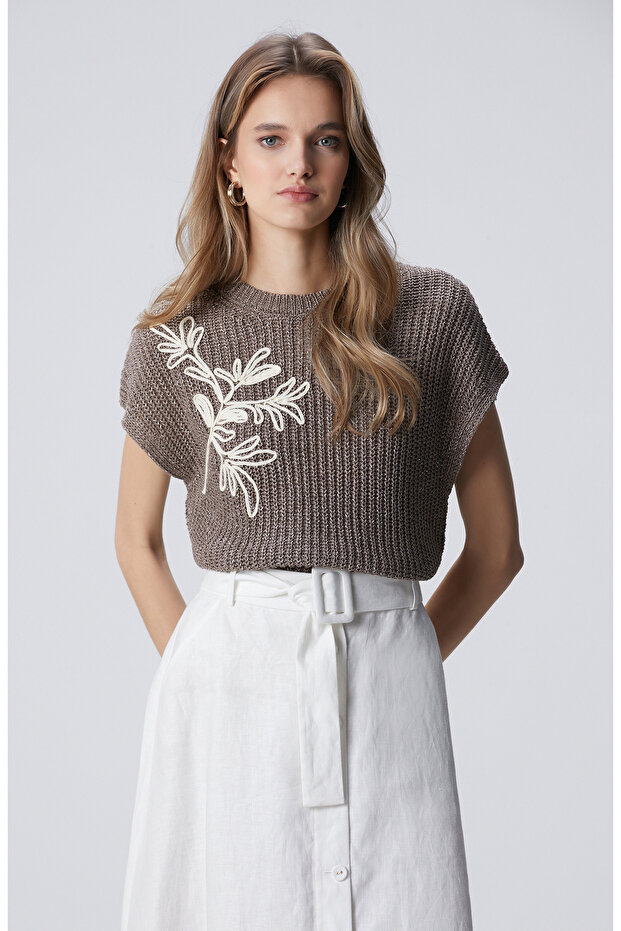 Vizon Nakış Detaylı Triko - 1