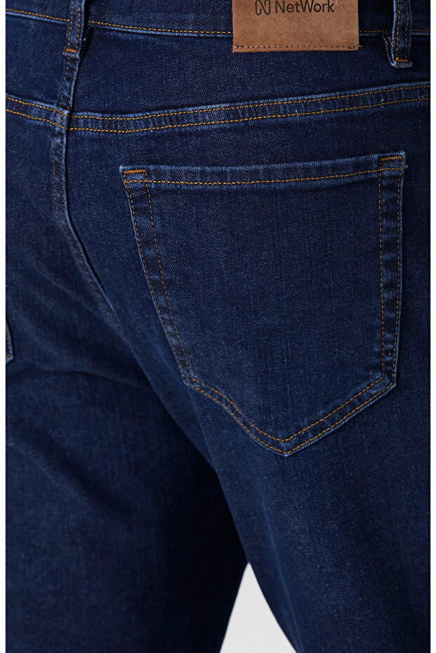 Lacivert Denim Pantolon - 5