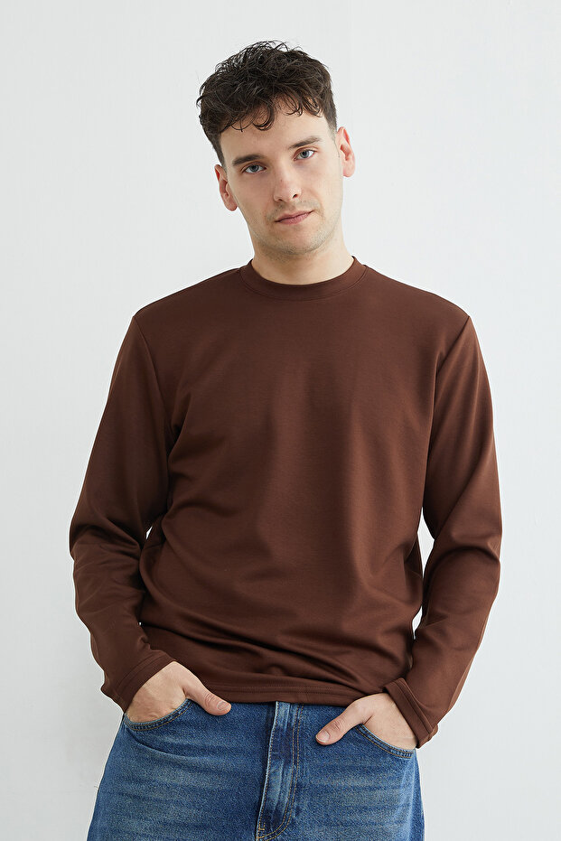 سويت شيرت بيسك كولار قماش مودال - 1