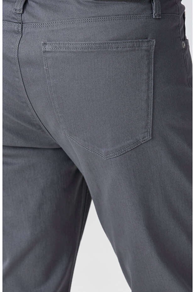 Gri Casual Pantolon - 5