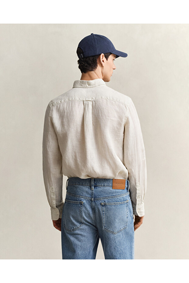 Erkek Bej Regular Fit Gömlek - 3