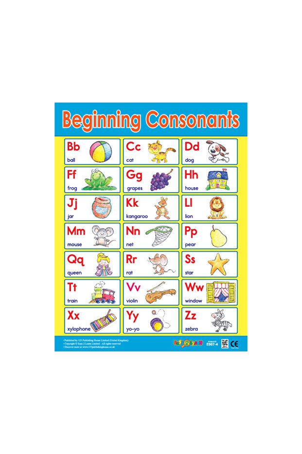Beginning Consonants - Wall Chart in English