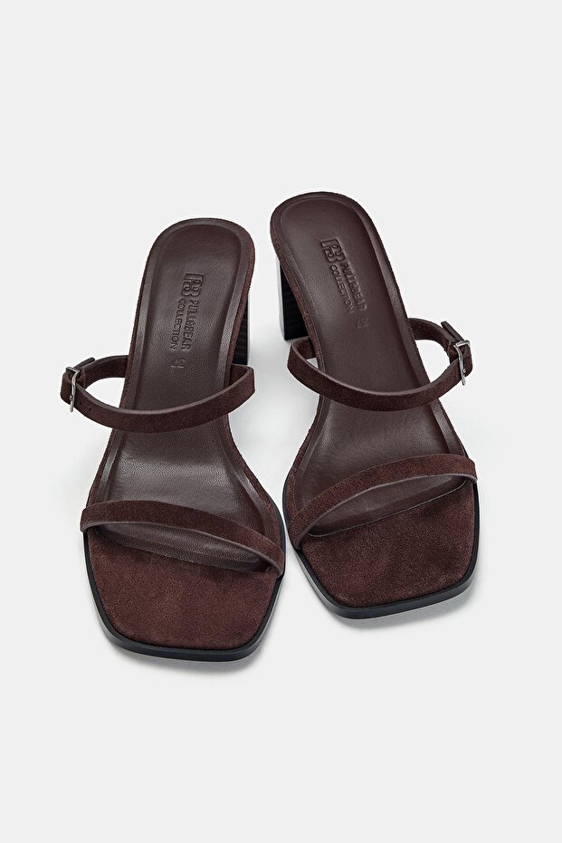 Tokalı deri topuklu sandalet - 3