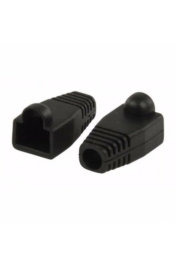 Black 100-Pack Rj45 Cat6 Cat5 Ethernet Network Cable Jack Protection Cover Sleeve Cable Connector