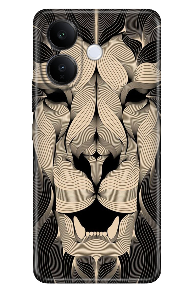 Vivo V60 Lite 5g Compatible Case Colorful Silicone Printed Tpu Golden Lion Mandala