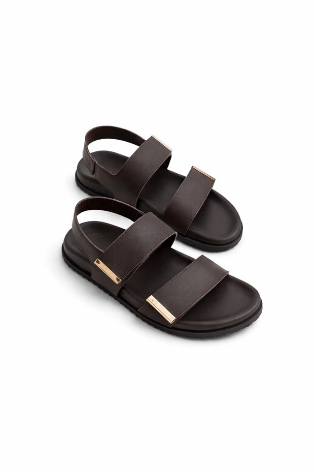 Titan Brown Genuine Leather Sandals