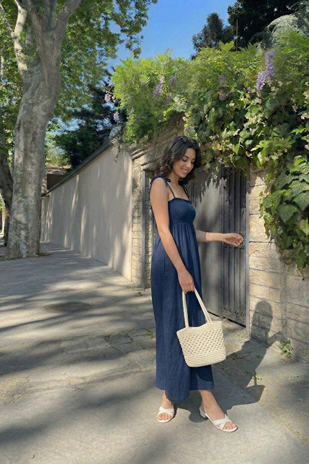 İP ASKILI GİPELİ ELBİSE - 2