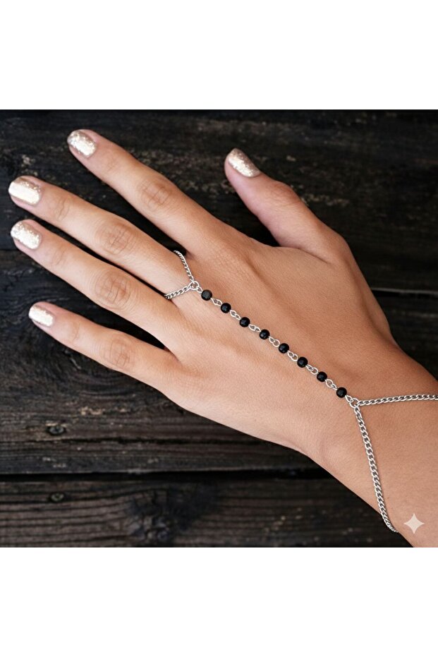 Reflect Your Style with Chic Chain Black Beads Women's Shahmeran