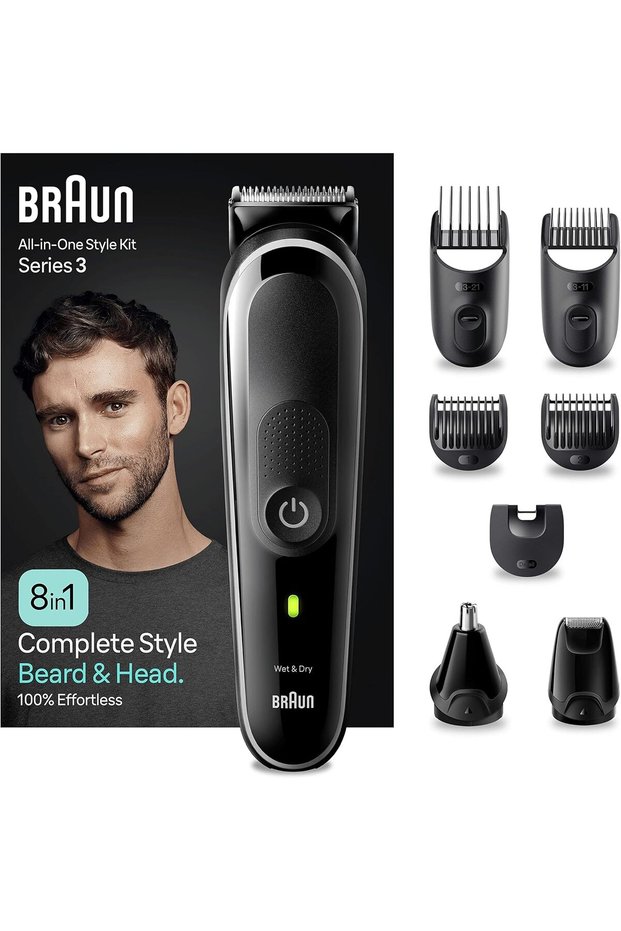 Braun MGK3440 Series 3 All-in-One Trimmer 8-in-1 Kit for Beard, Hair & Other Areas