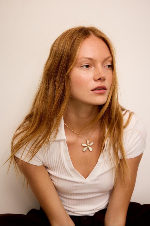 Basic dikişsiz polo t-shirt - 4