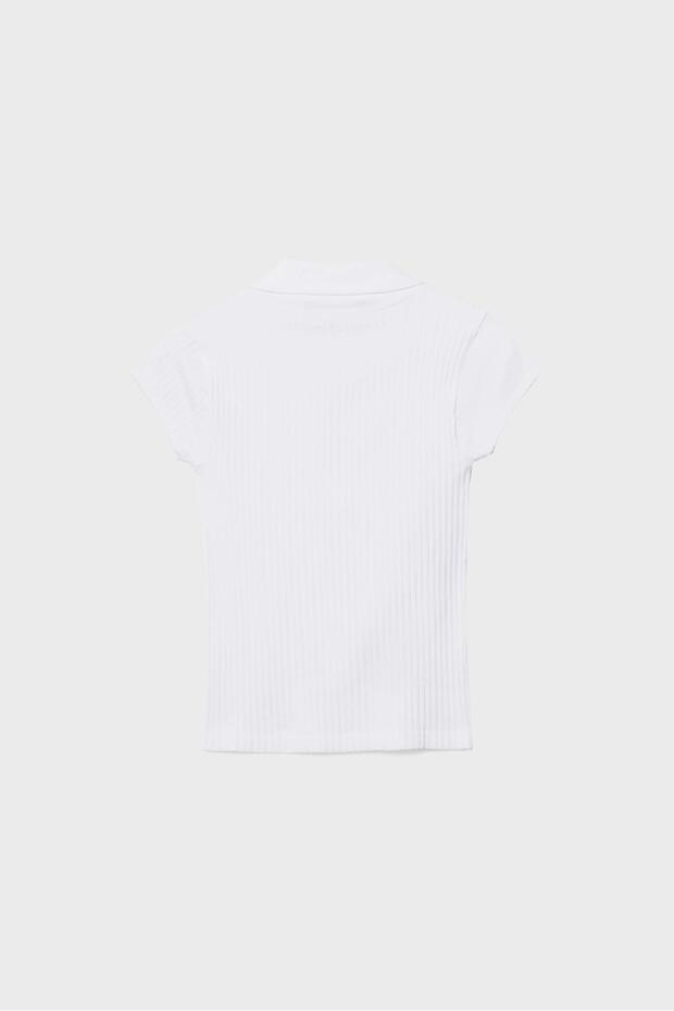 Basic dikişsiz polo t-shirt - 7