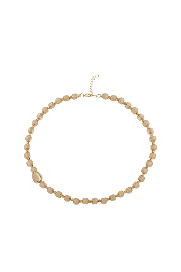 Acrylic Necklace with Gold Detail