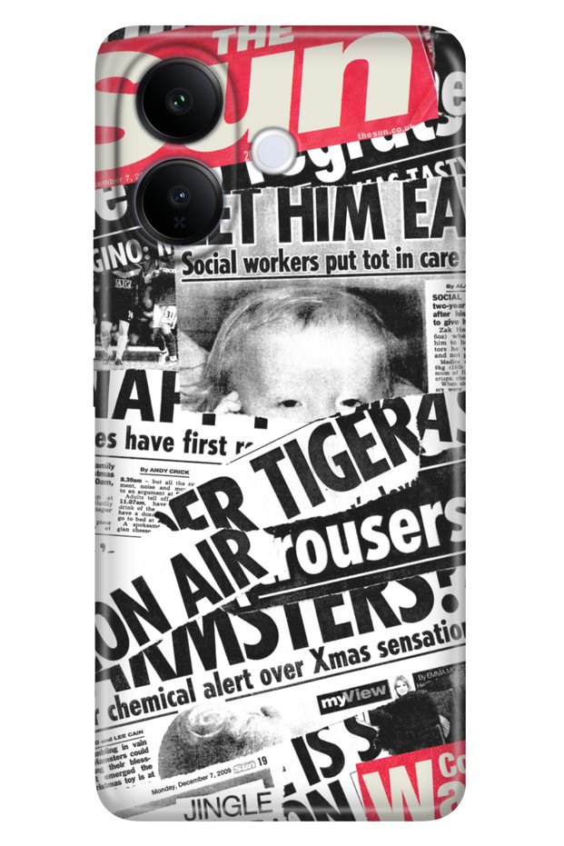 Vivo V60 Lite 5g Compatible Case Colorful Silicone Printed Tpu Newspaper News