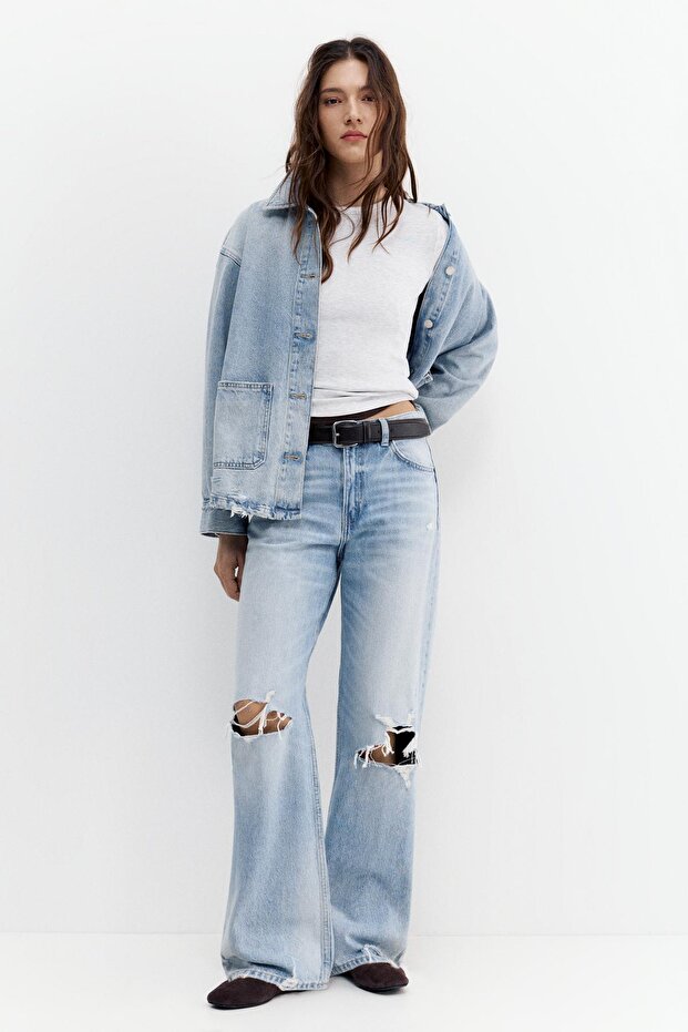 Yırtık boyfriend jean - 2