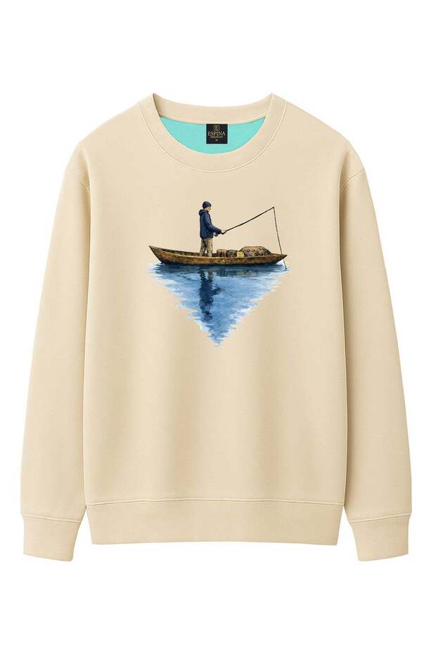 Unisex Man on a Kayak Printed Sweatshirt