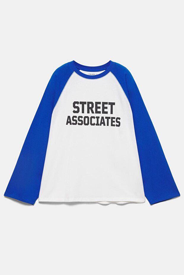 Reglan kollu grafik t-shirt - 7