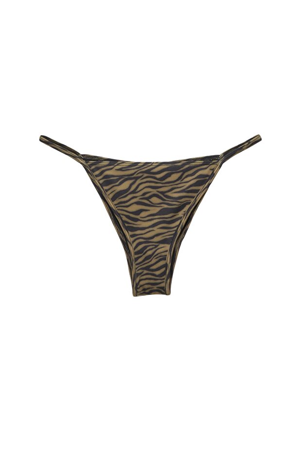 Büzgülü zebra desenli bikini altı - 3