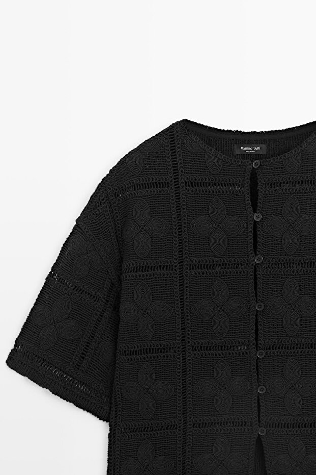 Ajurlu kroşe ceket - 6