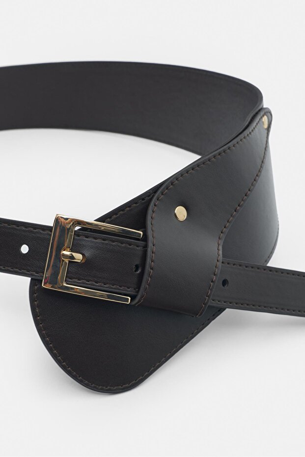 Geniş suni deri kemer - 4