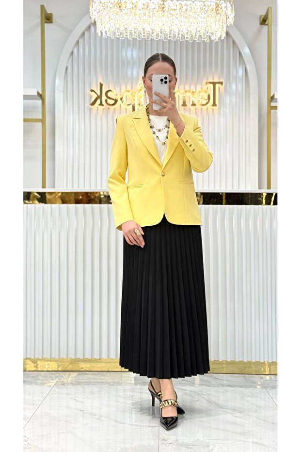 Tek Düğmeli Blazer Ceket - 1