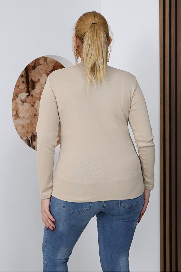 Plus Size Cotton Stretch Fabric Basic Blouse - 7