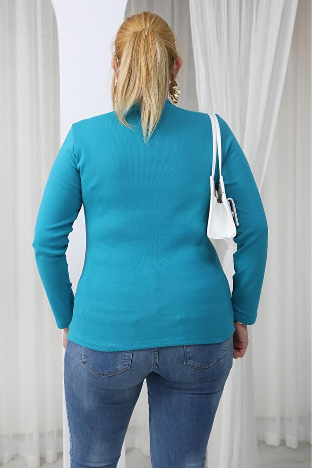 Plus Size Cotton Stretch Fabric Basic Blouse - 7
