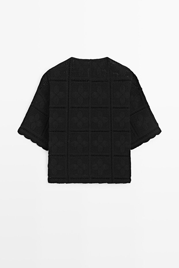 Ajurlu kroşe ceket - 8