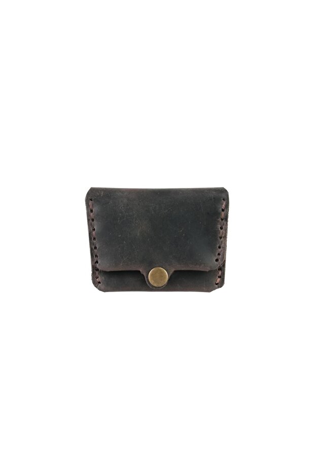 Crazy Leather Card Holder – Genuine Oiled Leather Leather, Rustic Look, Handmade – for Daily and Travel Use