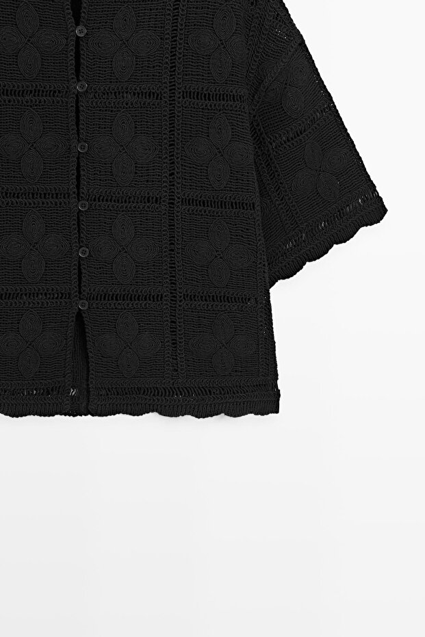 Ajurlu kroşe ceket - 7