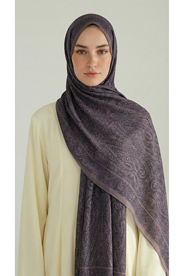 Elegant Patterned Vual Buy Silk - Purple / Lila